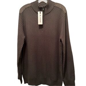 NWT JMIERR Mens Quarter Zip Sweater Long Sleeve Stand Collar Olive Green Size L